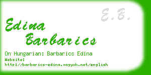 edina barbarics business card